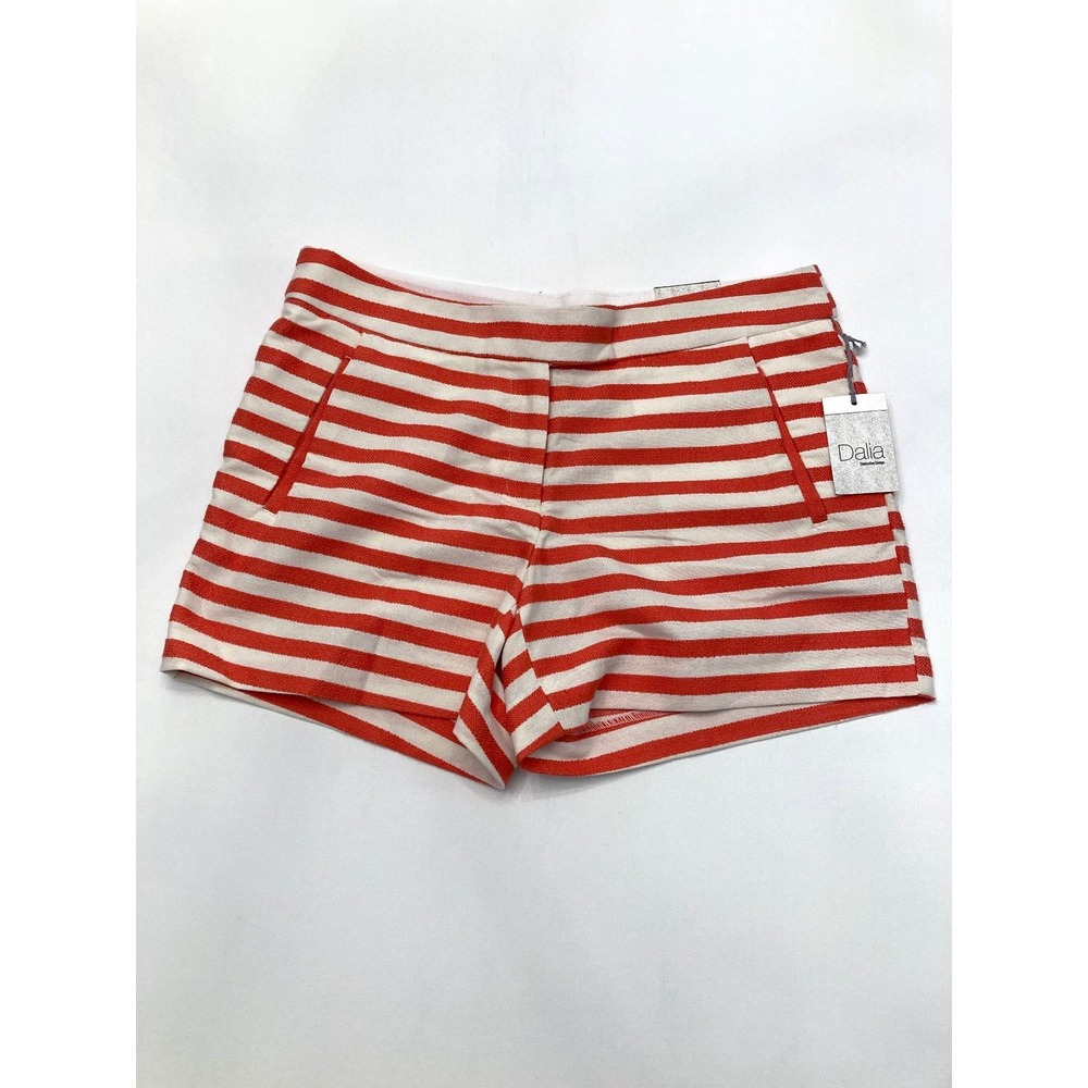 Dalia Striped Shorts Red White Womens 8 Cotton/Poly 4" Inseam‎ Pockets 34" Waist